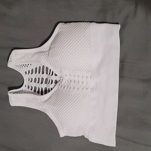 NWOT White mesh sports bra size small